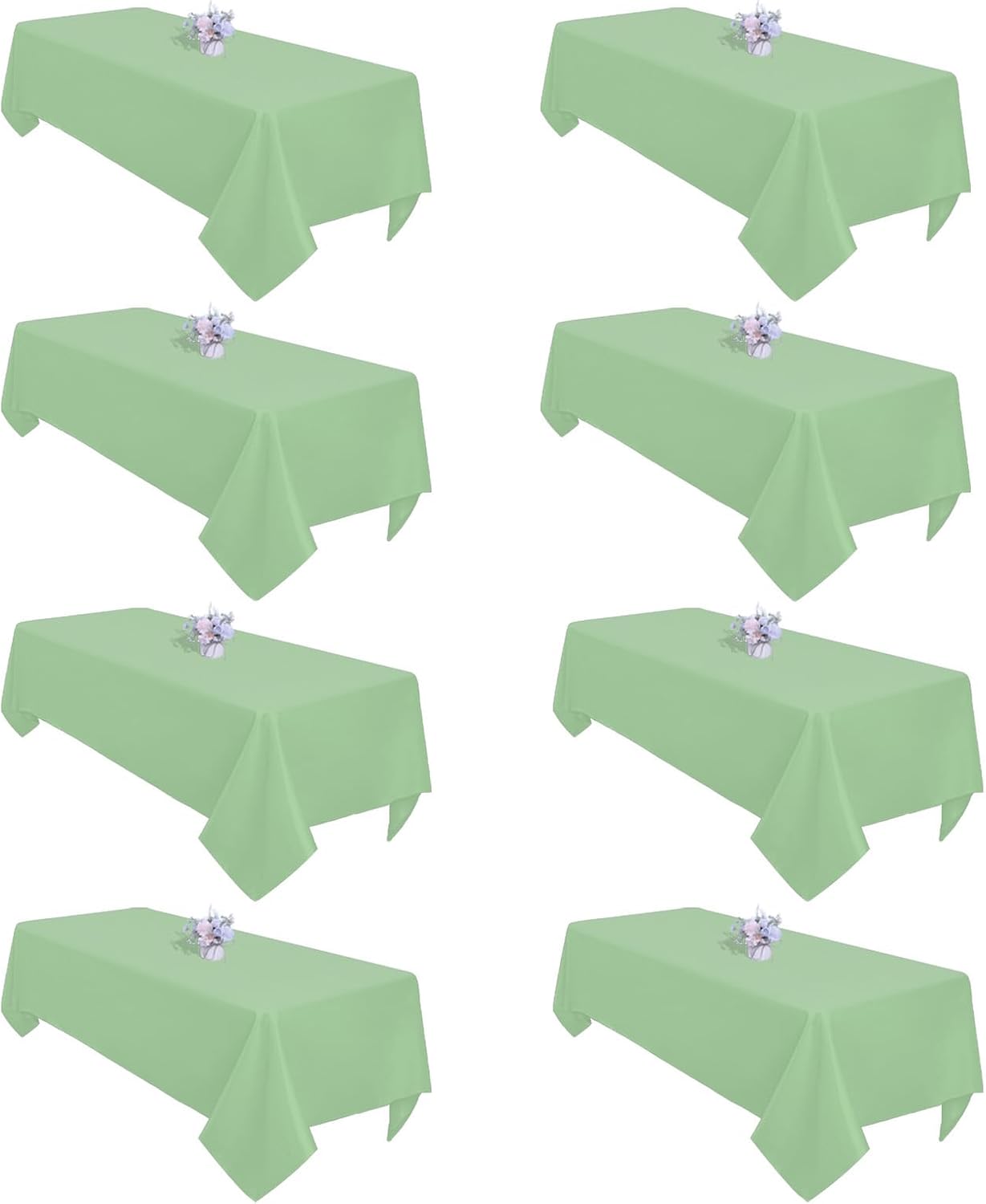 8 Pack Black Tablecloths 60x102 Inch Table Cloths for 6 Foot Rectangle Tables, Wrinkle Resistant Washable Rectangular Fabric Table Cover for Dining Wedding Banquet Camping Party