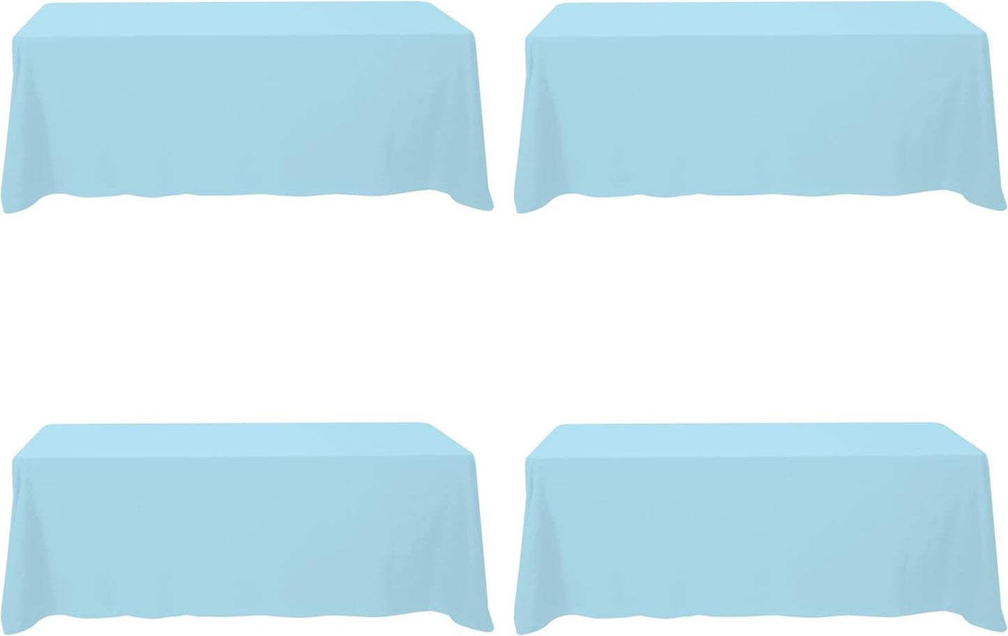 BRILLMAX 6 Pack Ivory Tablecloths for 6 Foot Rectangle Tables 60 x 102 Inch - 6ft Rectangular Bulk Linen Polyester Fabric Washable Cloth Cover for Wedding Reception Banquet Birthday Party