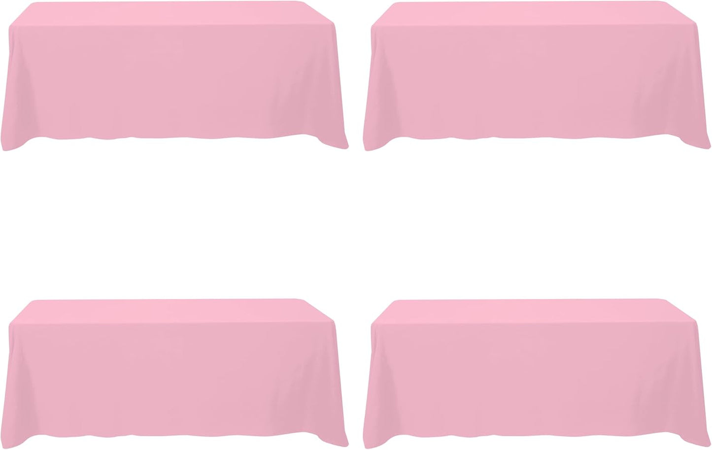 BRILLMAX 6 Pack Ivory Tablecloths for 6 Foot Rectangle Tables 60 x 102 Inch - 6ft Rectangular Bulk Linen Polyester Fabric Washable Cloth Cover for Wedding Reception Banquet Birthday Party