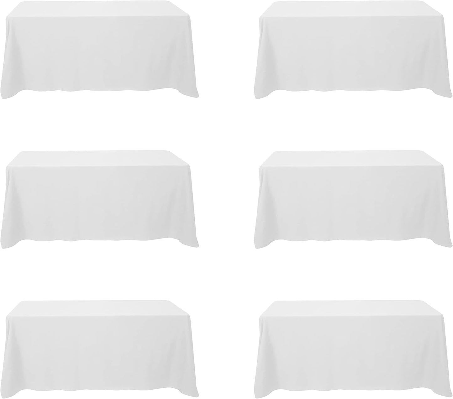 BRILLMAX 6 Pack Ivory Tablecloths for 6 Foot Rectangle Tables 60 x 102 Inch - 6ft Rectangular Bulk Linen Polyester Fabric Washable Cloth Cover for Wedding Reception Banquet Birthday Party