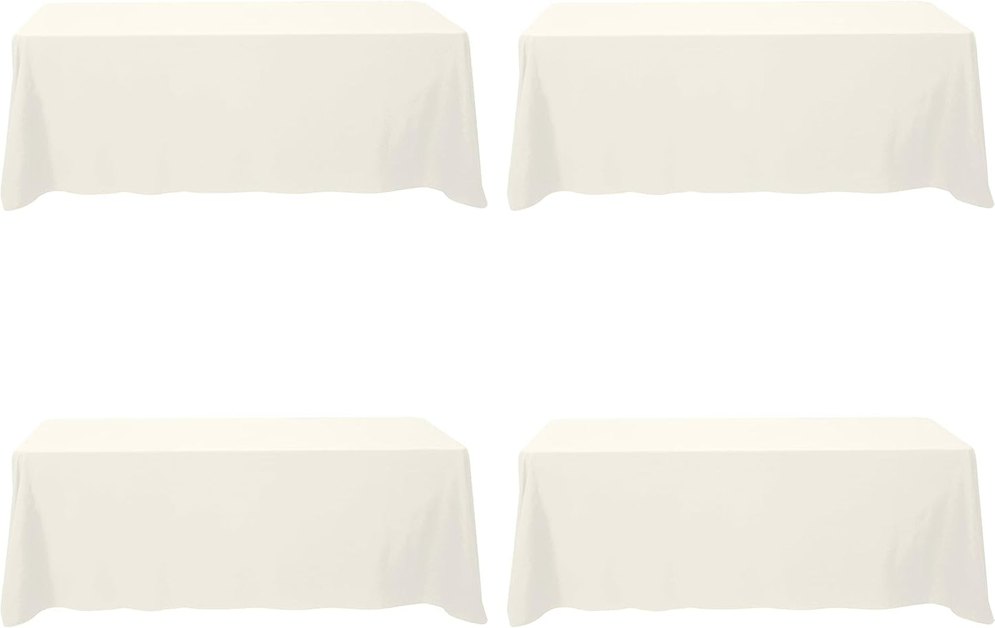 BRILLMAX 6 Pack Ivory Tablecloths for 6 Foot Rectangle Tables 60 x 102 Inch - 6ft Rectangular Bulk Linen Polyester Fabric Washable Cloth Cover for Wedding Reception Banquet Birthday Party