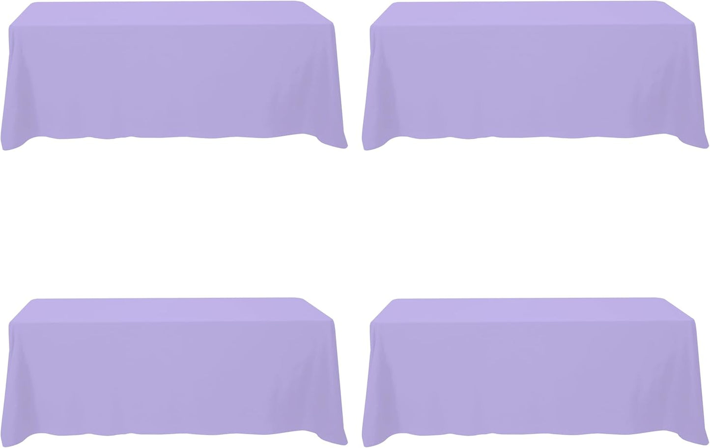 BRILLMAX 6 Pack Ivory Tablecloths for 6 Foot Rectangle Tables 60 x 102 Inch - 6ft Rectangular Bulk Linen Polyester Fabric Washable Cloth Cover for Wedding Reception Banquet Birthday Party