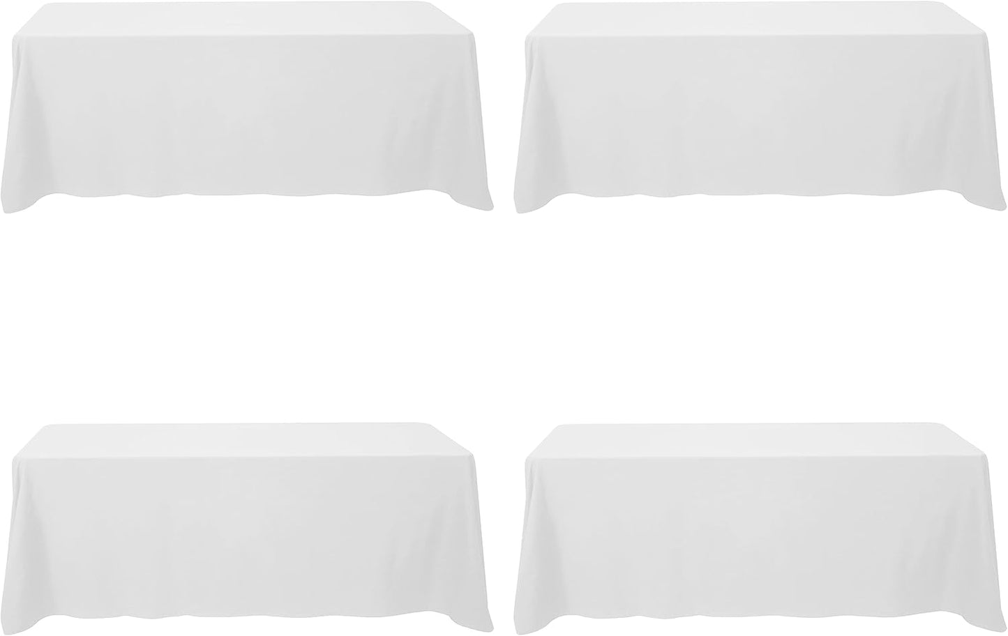 BRILLMAX 6 Pack Ivory Tablecloths for 6 Foot Rectangle Tables 60 x 102 Inch - 6ft Rectangular Bulk Linen Polyester Fabric Washable Cloth Cover for Wedding Reception Banquet Birthday Party