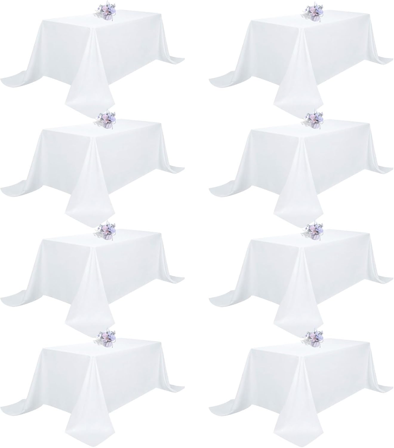 8 Pack Black Tablecloths 60x102 Inch Table Cloths for 6 Foot Rectangle Tables, Wrinkle Resistant Washable Rectangular Fabric Table Cover for Dining Wedding Banquet Camping Party