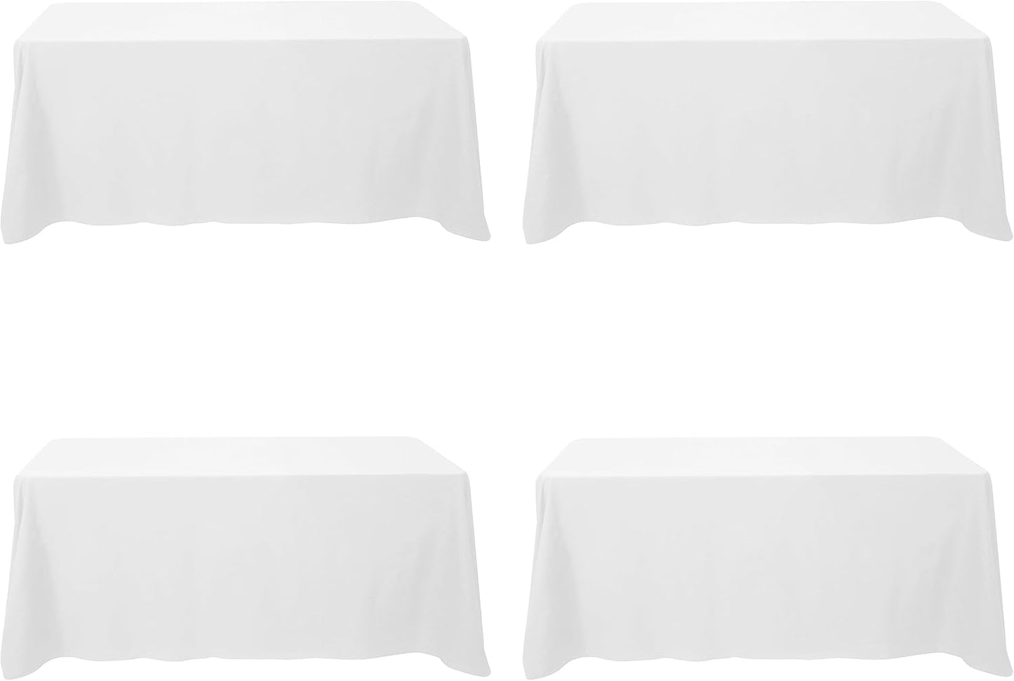 BRILLMAX 6 Pack Ivory Tablecloths for 6 Foot Rectangle Tables 60 x 102 Inch - 6ft Rectangular Bulk Linen Polyester Fabric Washable Cloth Cover for Wedding Reception Banquet Birthday Party