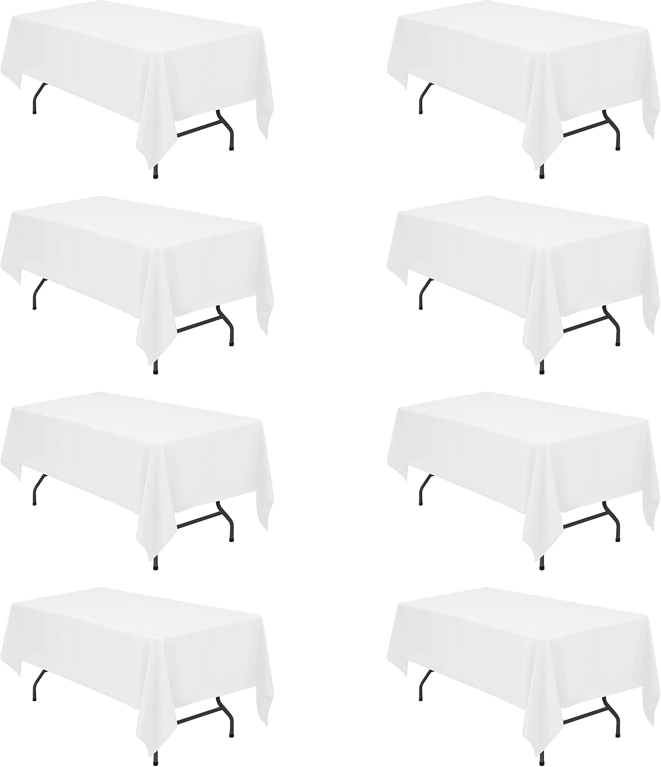 BRILLMAX 6 Pack Ivory Tablecloths for 6 Foot Rectangle Tables 60 x 102 Inch - 6ft Rectangular Bulk Linen Polyester Fabric Washable Cloth Cover for Wedding Reception Banquet Birthday Party