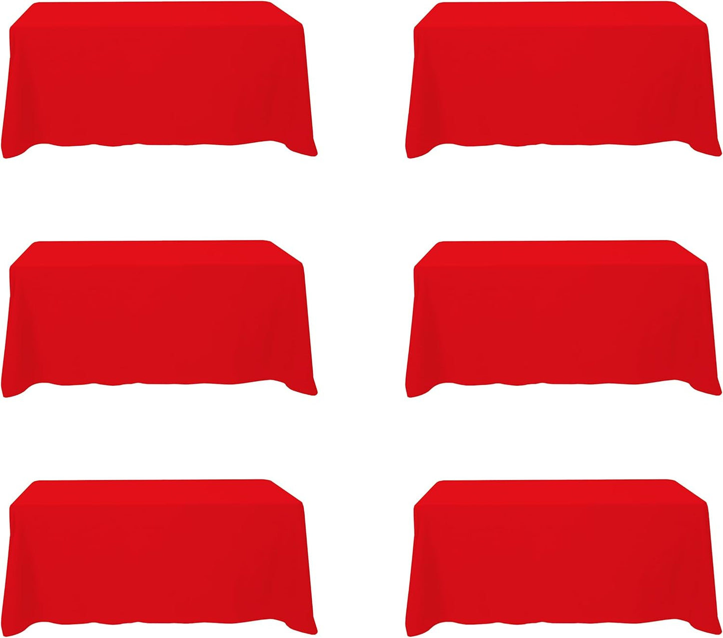 BRILLMAX 6 Pack Ivory Tablecloths for 6 Foot Rectangle Tables 60 x 102 Inch - 6ft Rectangular Bulk Linen Polyester Fabric Washable Cloth Cover for Wedding Reception Banquet Birthday Party