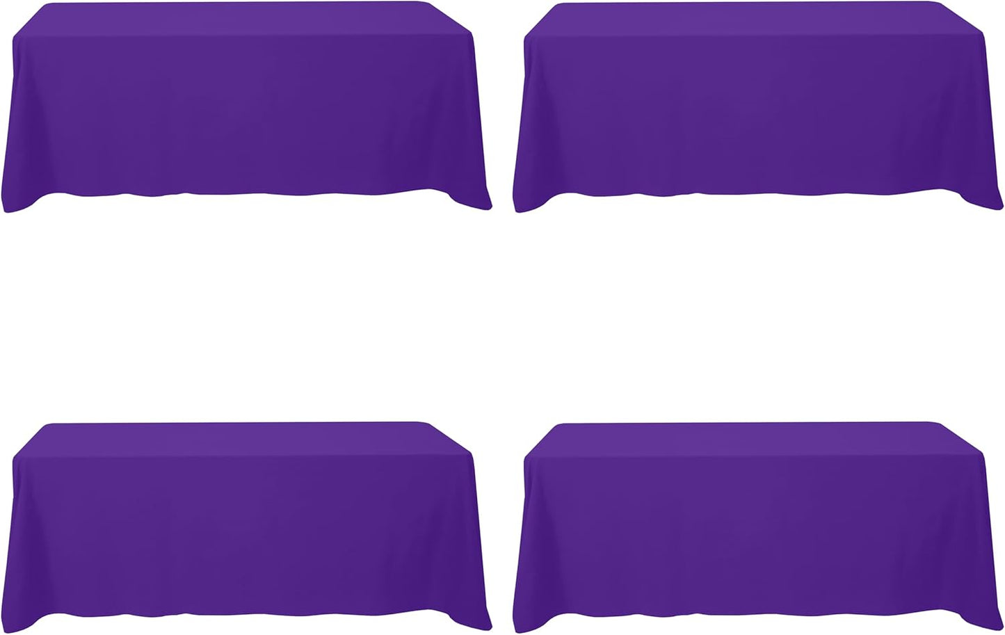 BRILLMAX 6 Pack Ivory Tablecloths for 6 Foot Rectangle Tables 60 x 102 Inch - 6ft Rectangular Bulk Linen Polyester Fabric Washable Cloth Cover for Wedding Reception Banquet Birthday Party