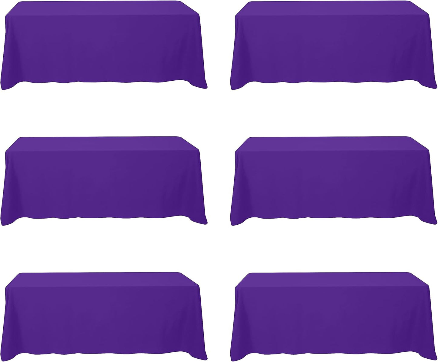 BRILLMAX 6 Pack Ivory Tablecloths for 6 Foot Rectangle Tables 60 x 102 Inch - 6ft Rectangular Bulk Linen Polyester Fabric Washable Cloth Cover for Wedding Reception Banquet Birthday Party