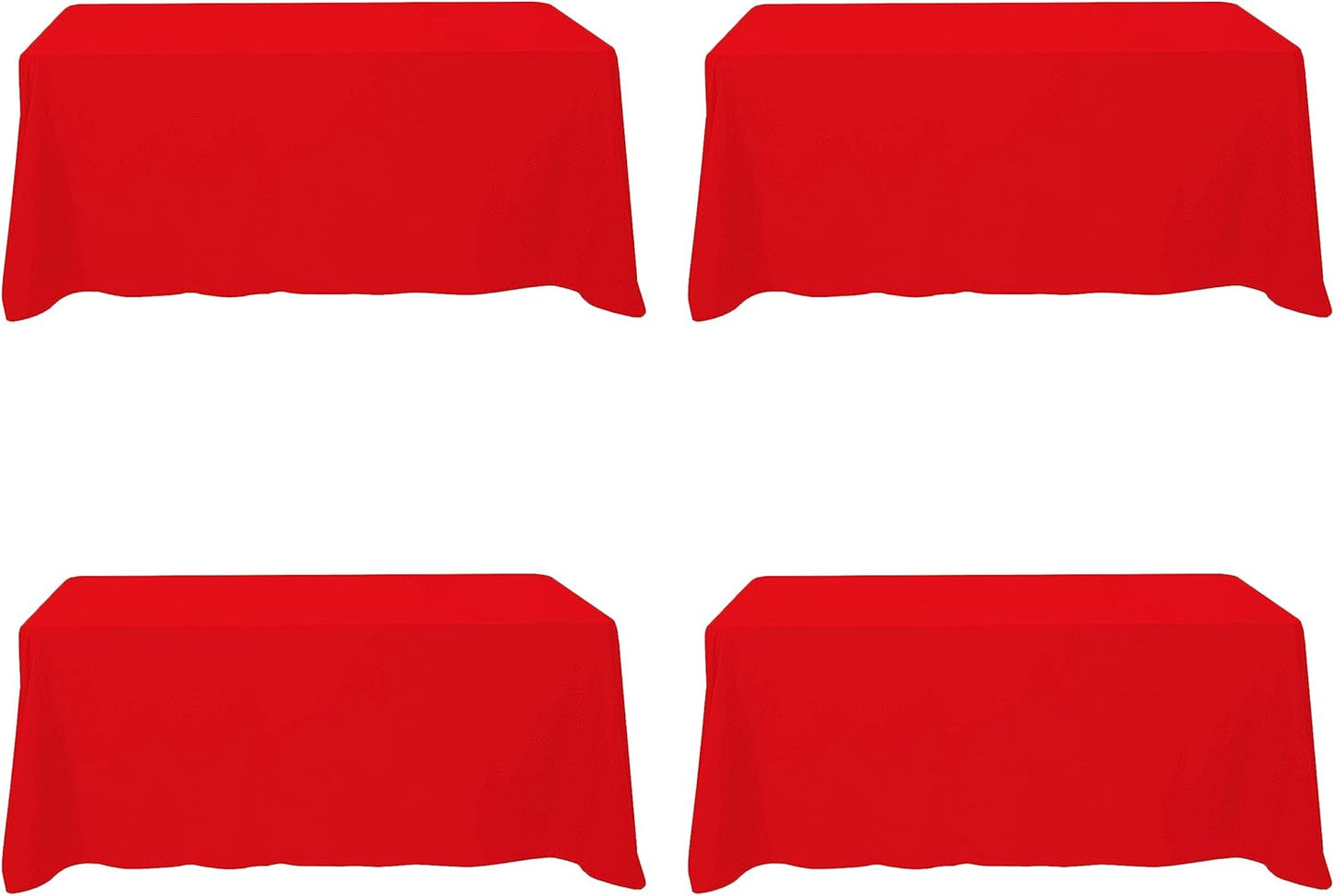 BRILLMAX 6 Pack Ivory Tablecloths for 6 Foot Rectangle Tables 60 x 102 Inch - 6ft Rectangular Bulk Linen Polyester Fabric Washable Cloth Cover for Wedding Reception Banquet Birthday Party