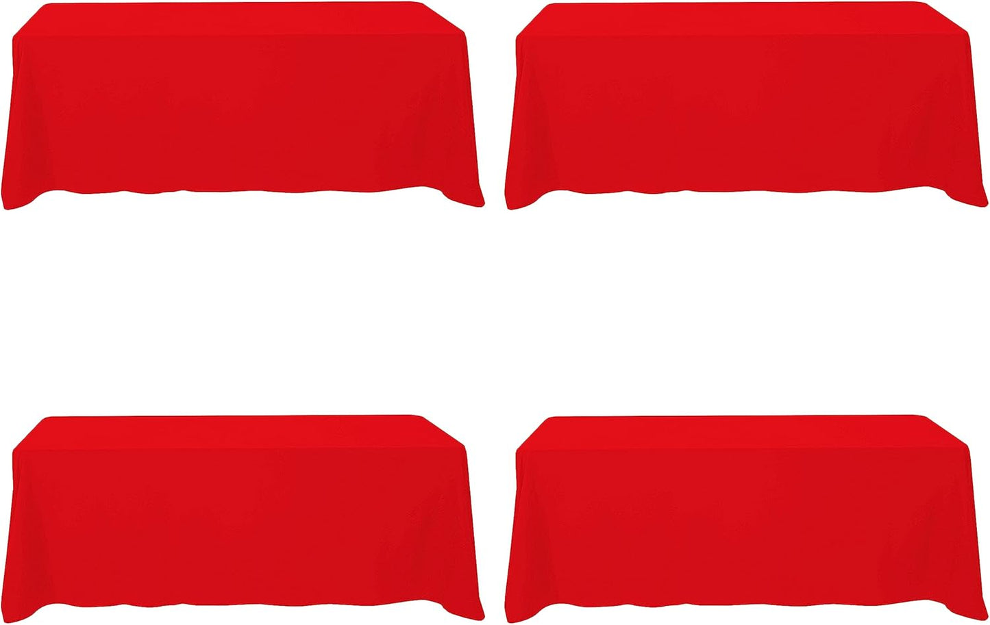 BRILLMAX 6 Pack Ivory Tablecloths for 6 Foot Rectangle Tables 60 x 102 Inch - 6ft Rectangular Bulk Linen Polyester Fabric Washable Cloth Cover for Wedding Reception Banquet Birthday Party