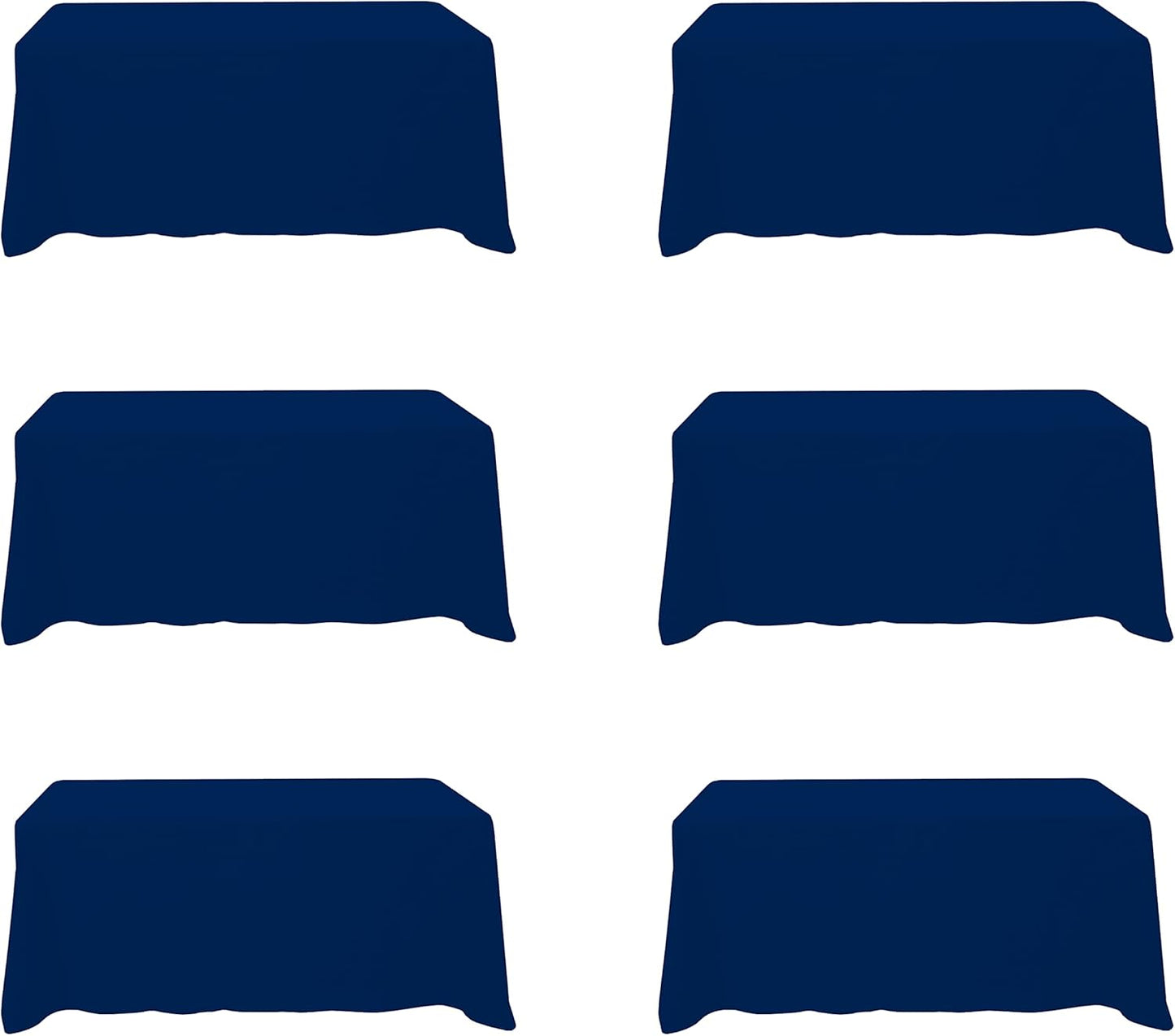 BRILLMAX 6 Pack Ivory Tablecloths for 6 Foot Rectangle Tables 60 x 102 Inch - 6ft Rectangular Bulk Linen Polyester Fabric Washable Cloth Cover for Wedding Reception Banquet Birthday Party