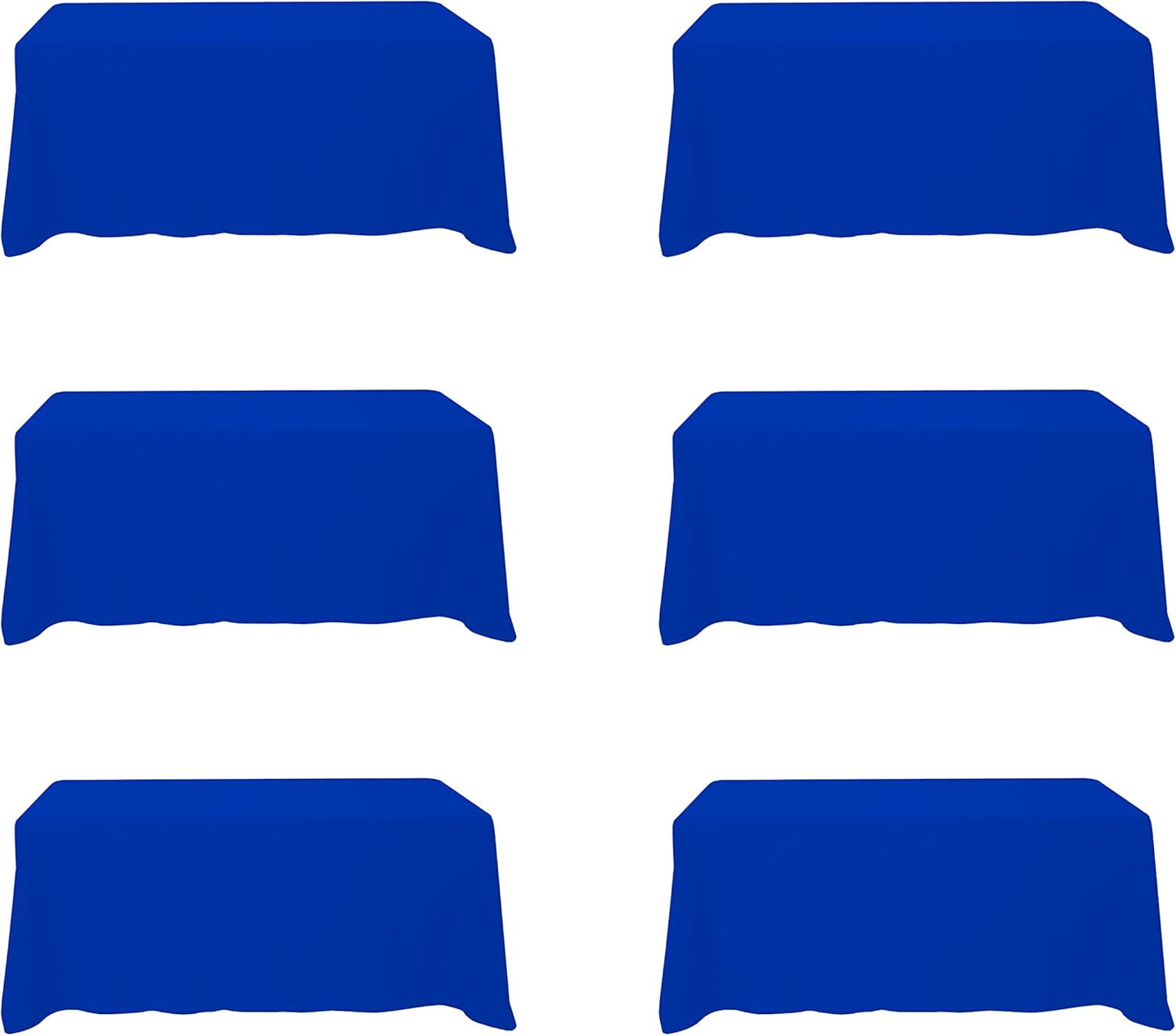 BRILLMAX 6 Pack Ivory Tablecloths for 6 Foot Rectangle Tables 60 x 102 Inch - 6ft Rectangular Bulk Linen Polyester Fabric Washable Cloth Cover for Wedding Reception Banquet Birthday Party