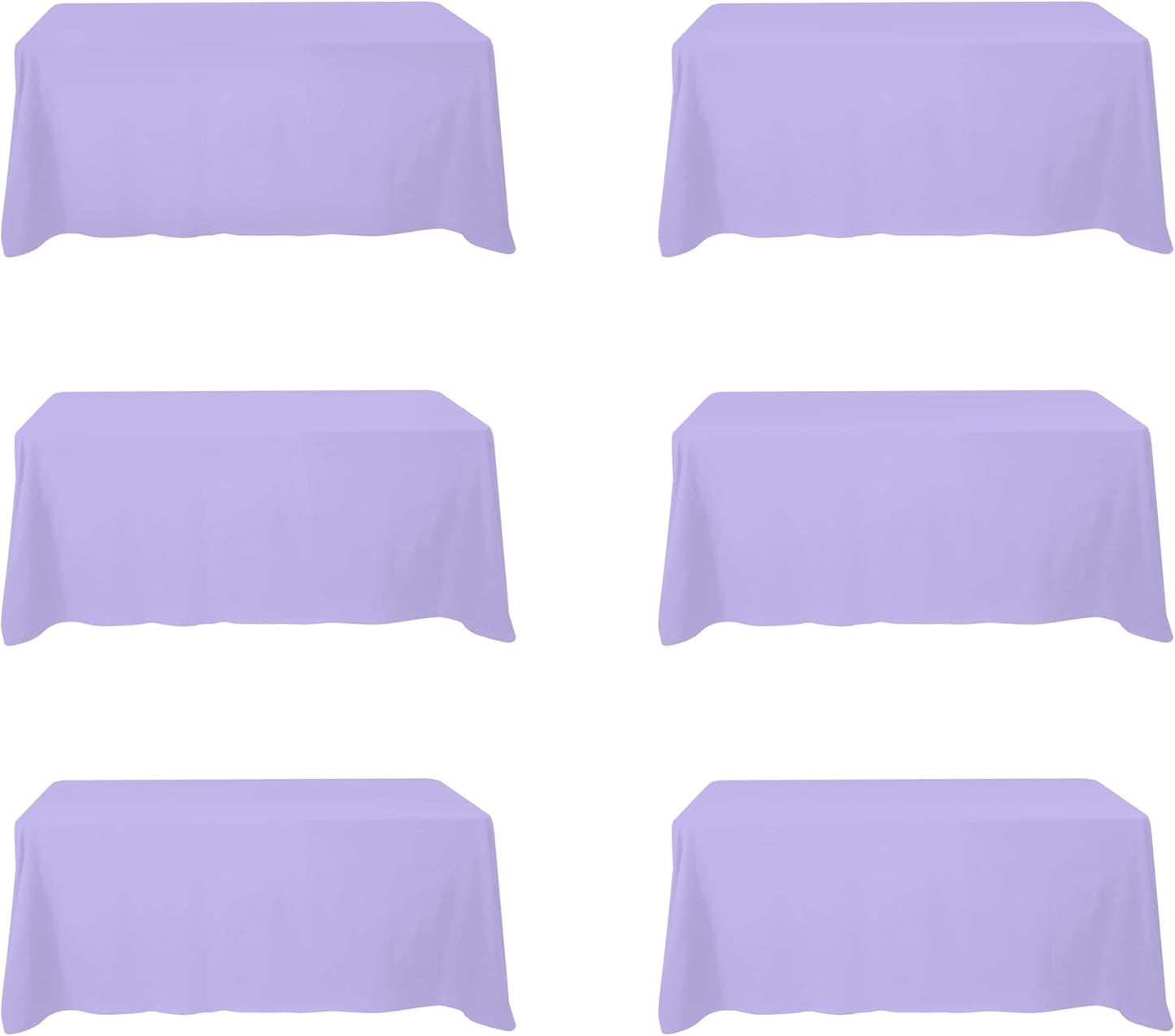 BRILLMAX 6 Pack Ivory Tablecloths for 6 Foot Rectangle Tables 60 x 102 Inch - 6ft Rectangular Bulk Linen Polyester Fabric Washable Cloth Cover for Wedding Reception Banquet Birthday Party