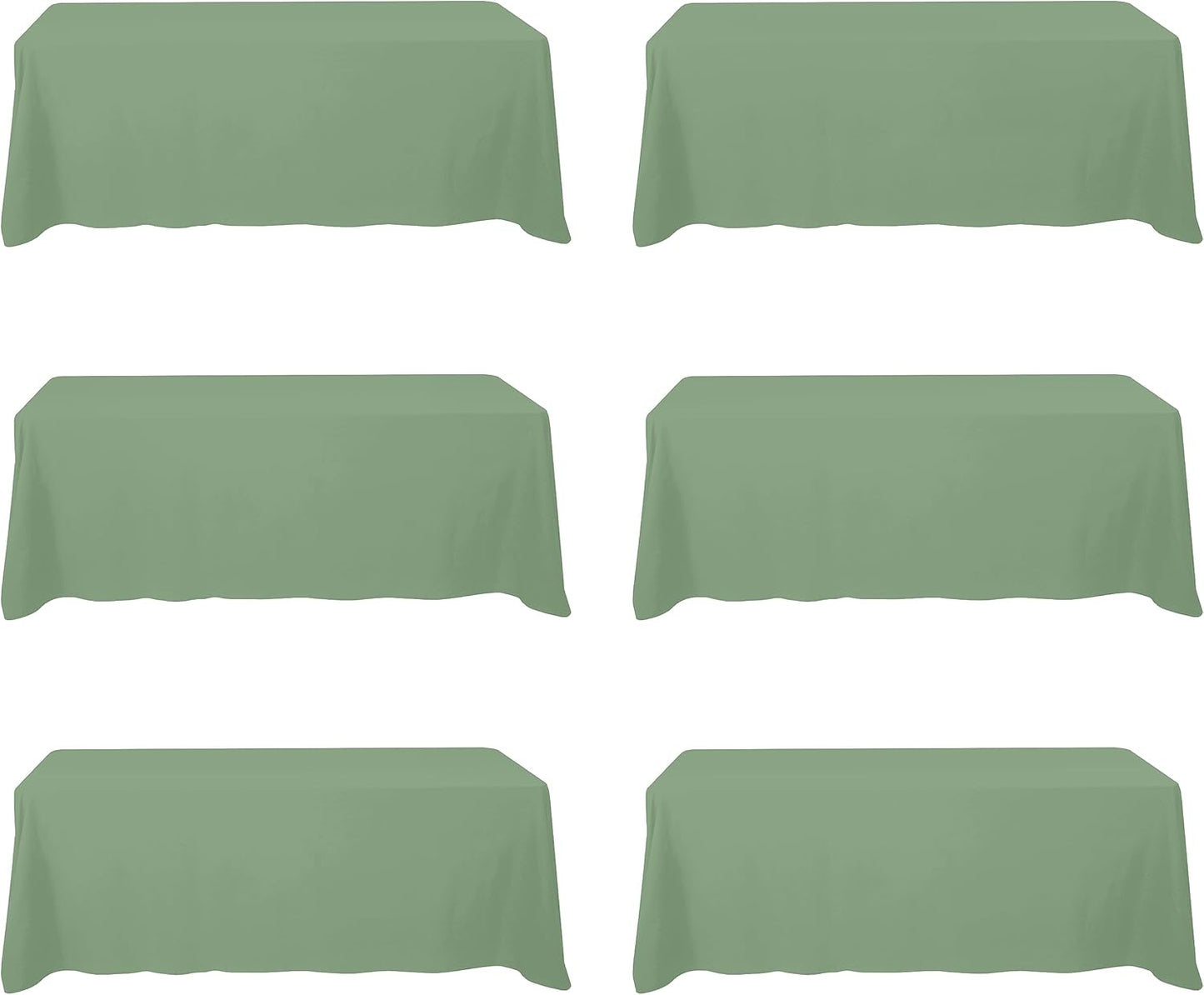 BRILLMAX 6 Pack Ivory Tablecloths for 6 Foot Rectangle Tables 60 x 102 Inch - 6ft Rectangular Bulk Linen Polyester Fabric Washable Cloth Cover for Wedding Reception Banquet Birthday Party