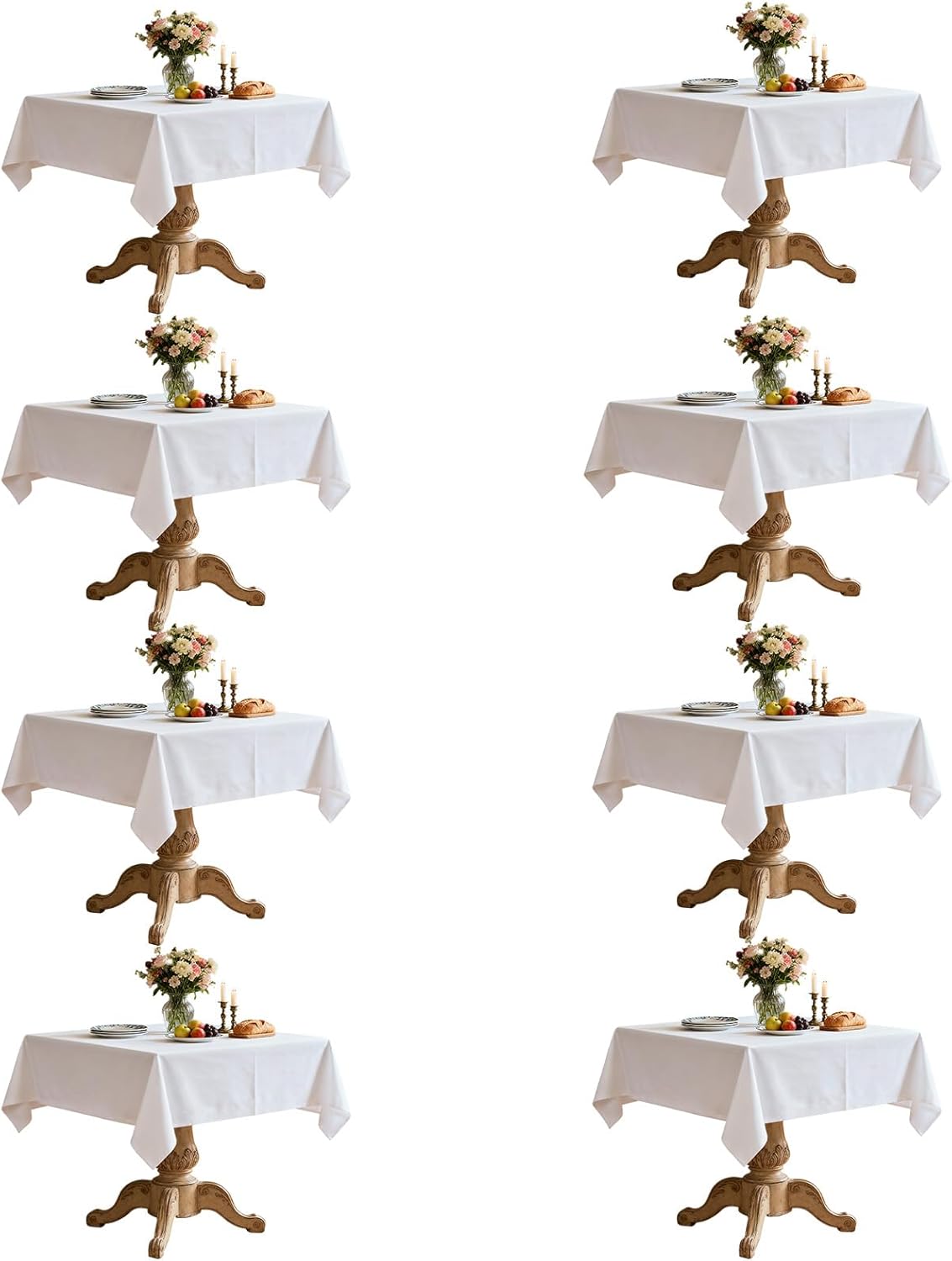 8 Pack Black Tablecloths 60x102 Inch Table Cloths for 6 Foot Rectangle Tables, Wrinkle Resistant Washable Rectangular Fabric Table Cover for Dining Wedding Banquet Camping Party