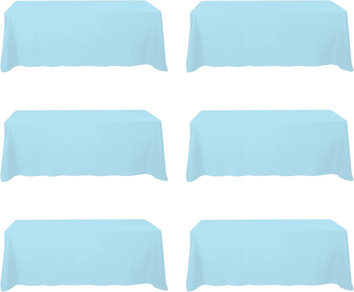 BRILLMAX 6 Pack Ivory Tablecloths for 6 Foot Rectangle Tables 60 x 102 Inch - 6ft Rectangular Bulk Linen Polyester Fabric Washable Cloth Cover for Wedding Reception Banquet Birthday Party