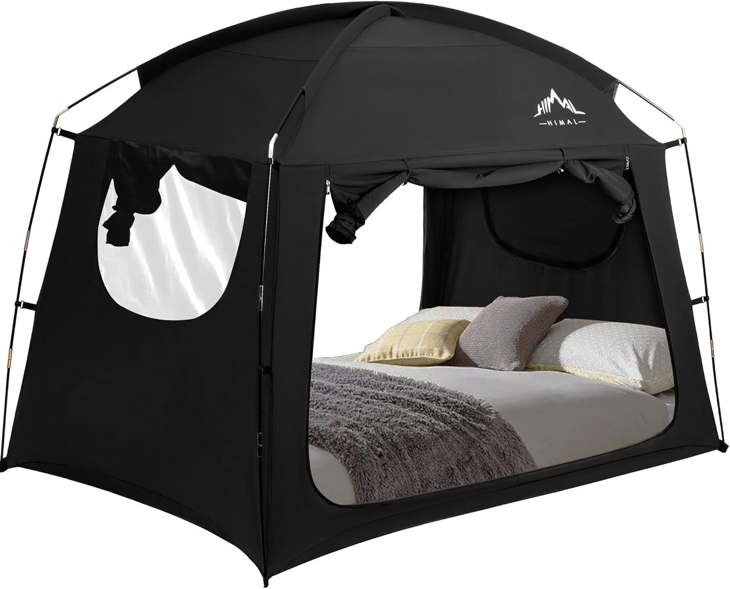 Bed Tent for Indoor Portable Light Reducing Twin Size Canopy Tents Breathable Lightweight Private Space Tent for Bed