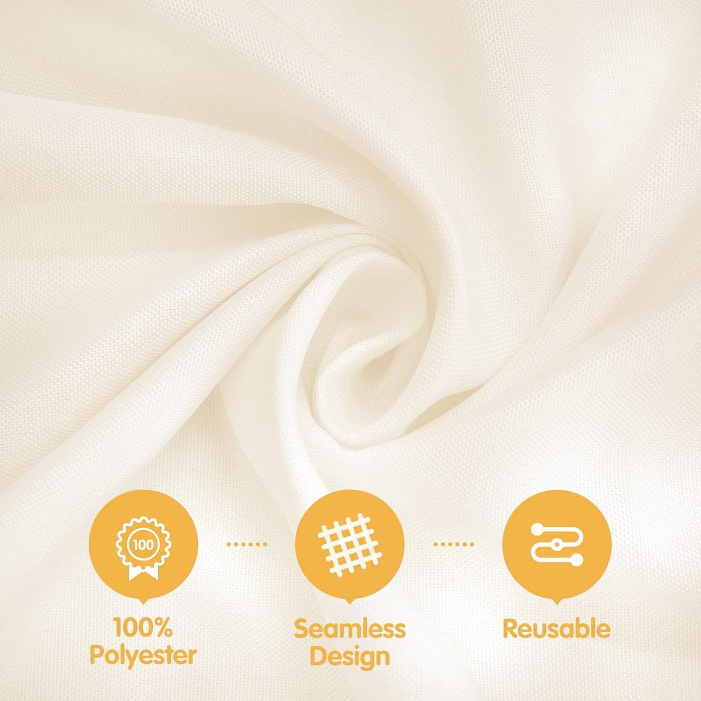 BRILLMAX 6 Pack Ivory Tablecloths for 6 Foot Rectangle Tables 60 x 102 Inch - 6ft Rectangular Bulk Linen Polyester Fabric Washable Cloth Cover for Wedding Reception Banquet Birthday Party