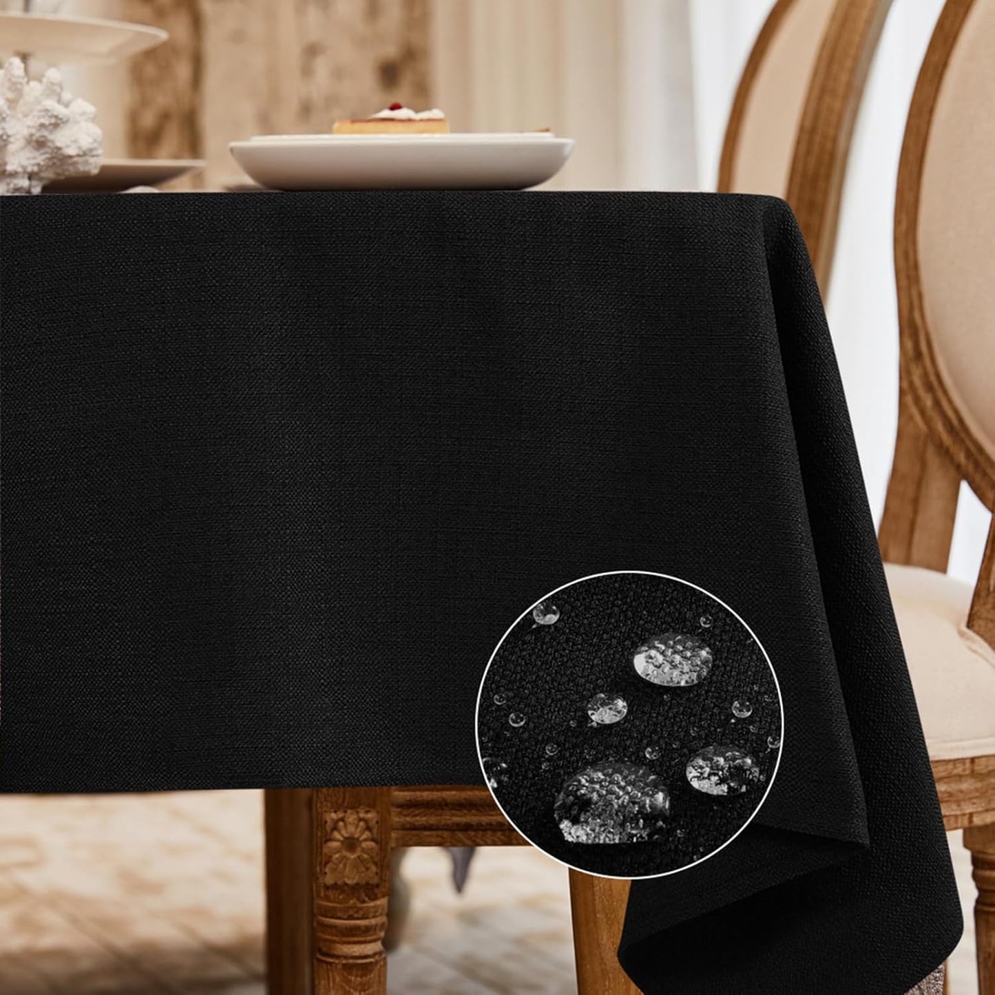 BALCONY & FALCON Rectangle Tablecloth Washable Wrinkle Resistant and Water Proof Table Cloth Decorative Linen Fabric Tablecloths for Dining Parties Kitchen Wedding and Outdoor Use (Beige, 57x118)