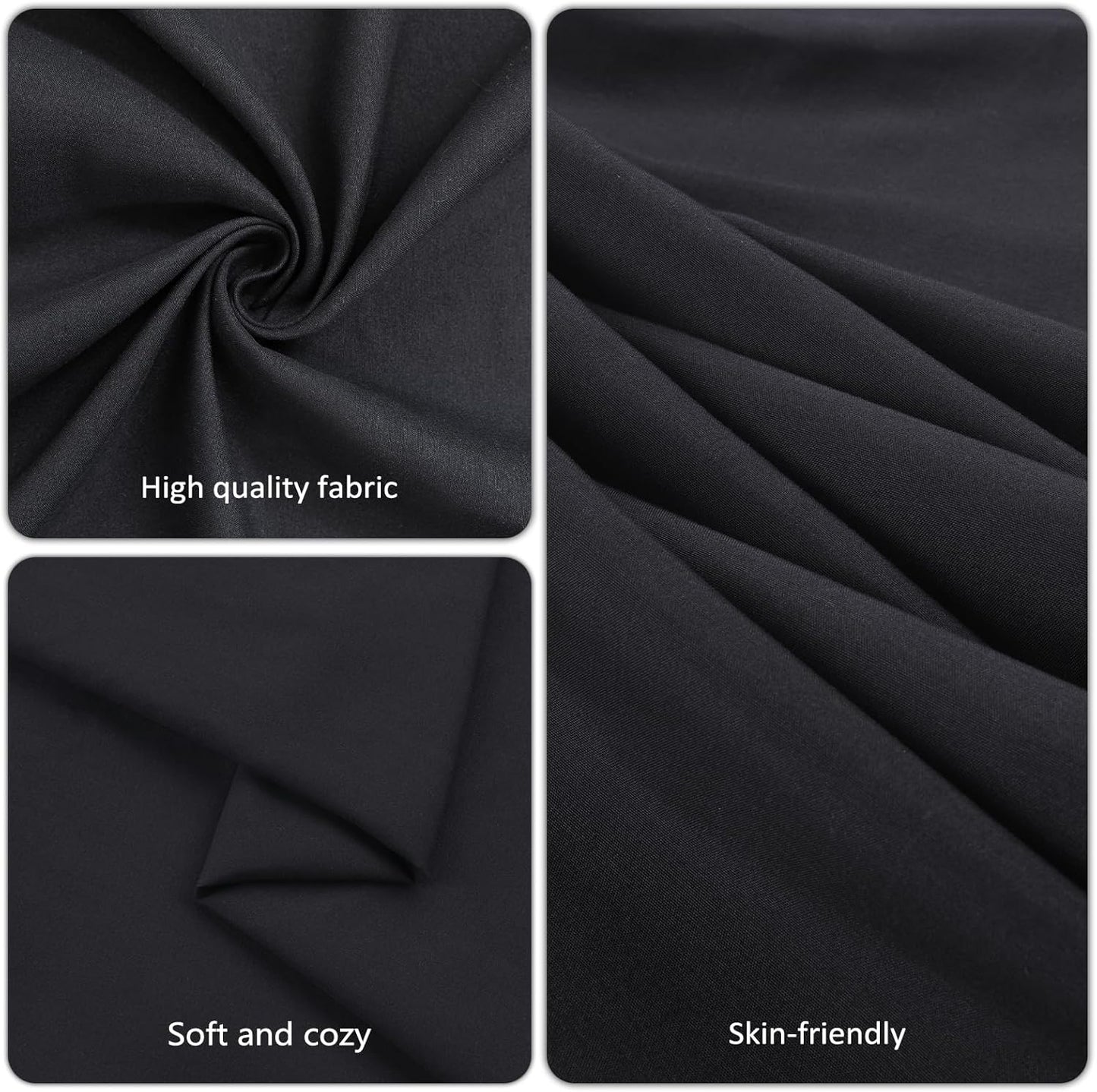 8 Pack Black Tablecloths 60x102 Inch Table Cloths for 6 Foot Rectangle Tables, Wrinkle Resistant Washable Rectangular Fabric Table Cover for Dining Wedding Banquet Camping Party