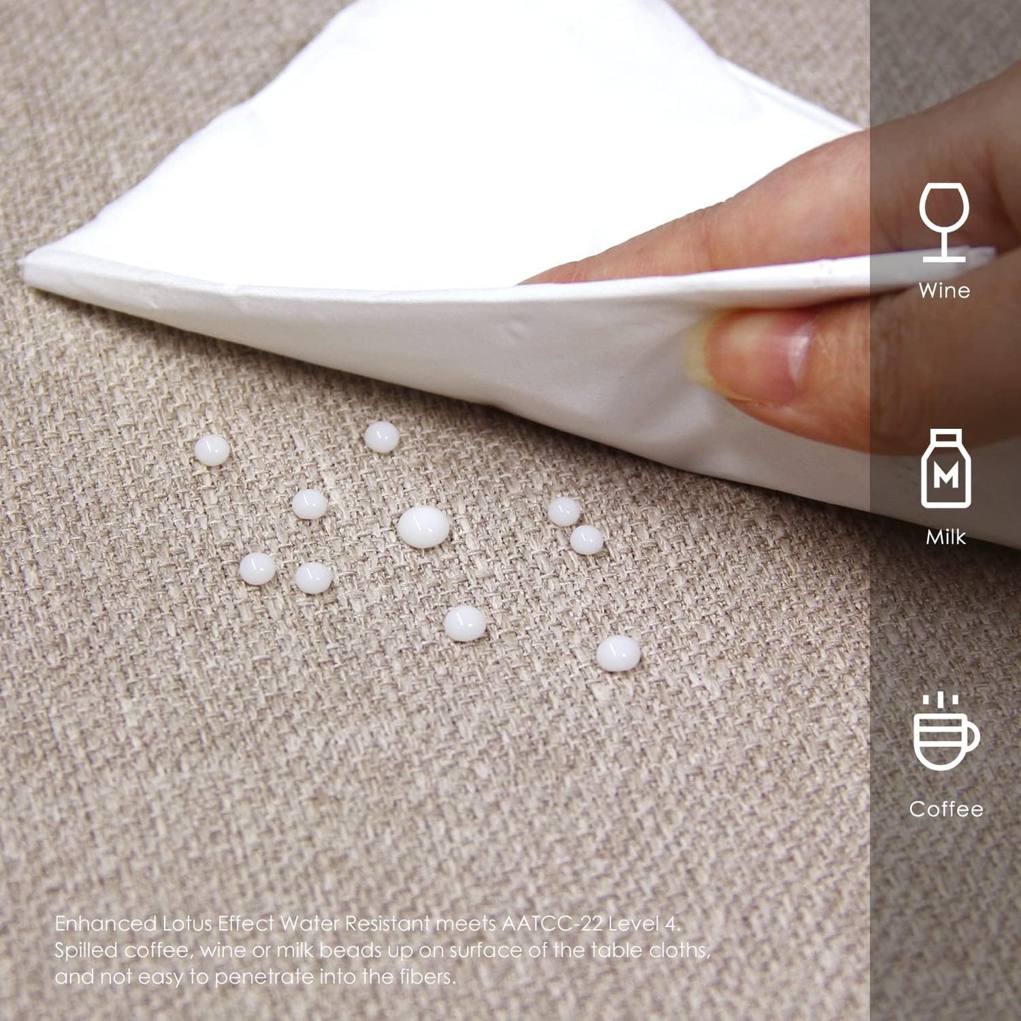 BALCONY & FALCON Rectangle Tablecloth Washable Wrinkle Resistant and Water Proof Table Cloth Decorative Linen Fabric Tablecloths for Dining Parties Kitchen Wedding and Outdoor Use (Beige, 57x118)