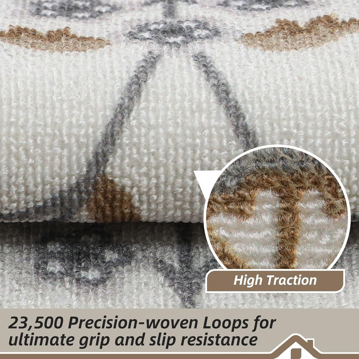 BEQHAUSE Stair Treads for Wooden Steps Non-Slip Machine Washable Carpet Stair Treads 8"X30" Soft Indoor Stair Rug Runner for Kids Elders and Pets, 100% Polyester, TPE Backing, 15pcs, Brown/Grey