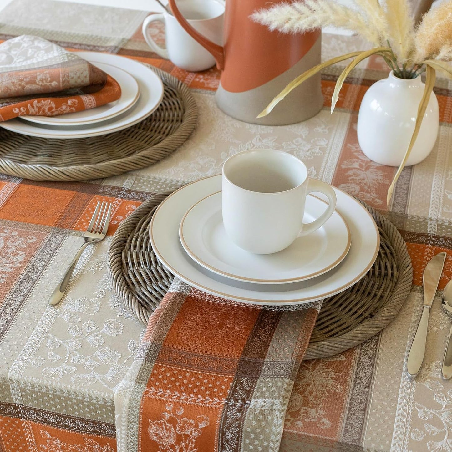 Benson Mills Heirloom Harvest Yarn Dyed Jacquard Fabric Table Cloth, Fall, Harvest and Thanksgiving Tablecloth (60" X 120" Rectangular, Heirloom Harvest)