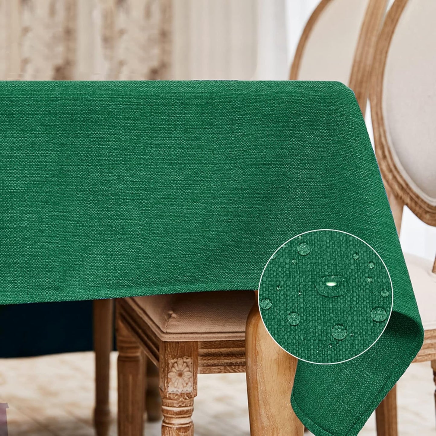 BALCONY & FALCON Rectangle Tablecloth Washable Wrinkle Resistant and Water Proof Table Cloth Decorative Linen Fabric Tablecloths for Dining Parties Kitchen Wedding and Outdoor Use (Beige, 57x118)