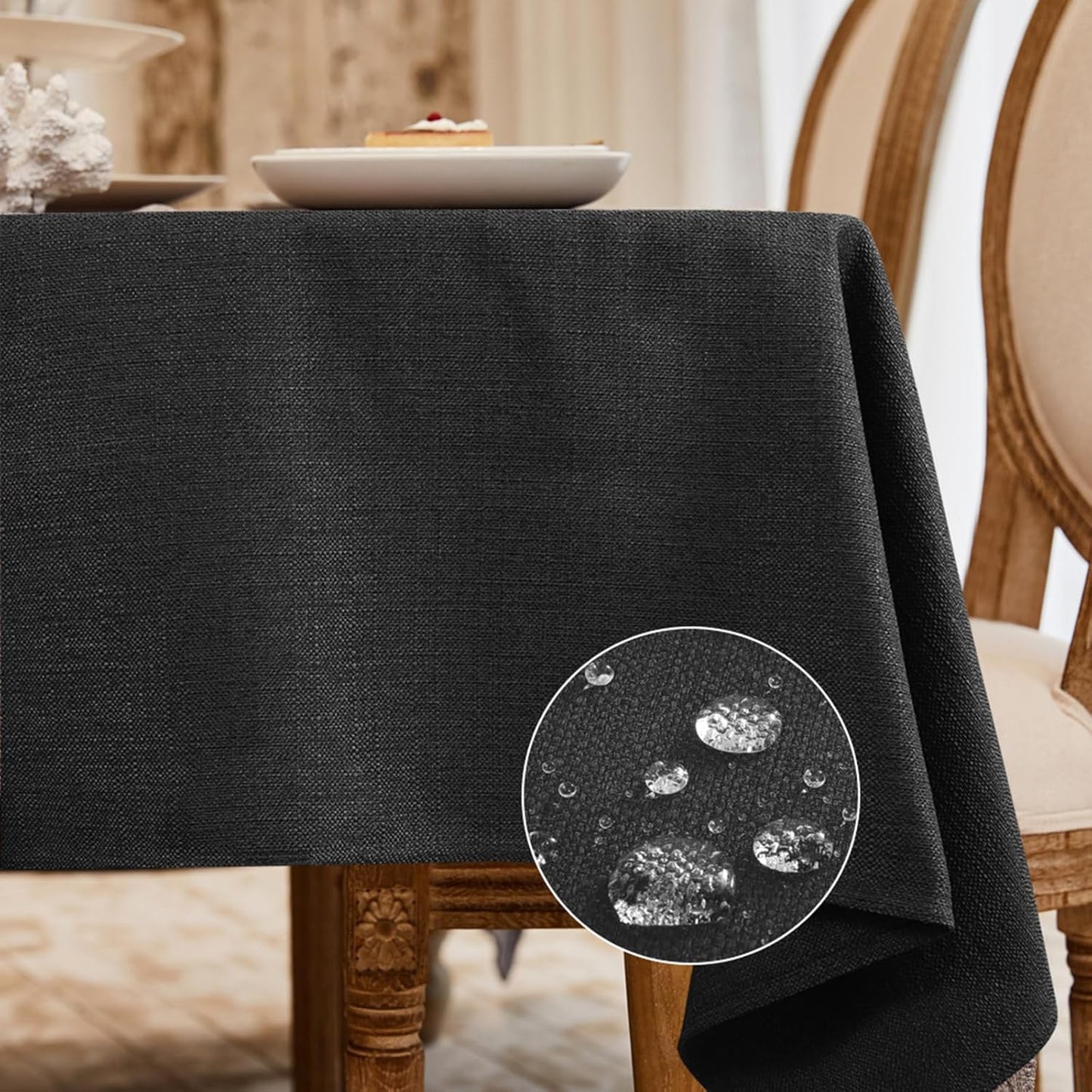 BALCONY & FALCON Rectangle Tablecloth Washable Wrinkle Resistant and Water Proof Table Cloth Decorative Linen Fabric Tablecloths for Dining Parties Kitchen Wedding and Outdoor Use (Beige, 57x118)