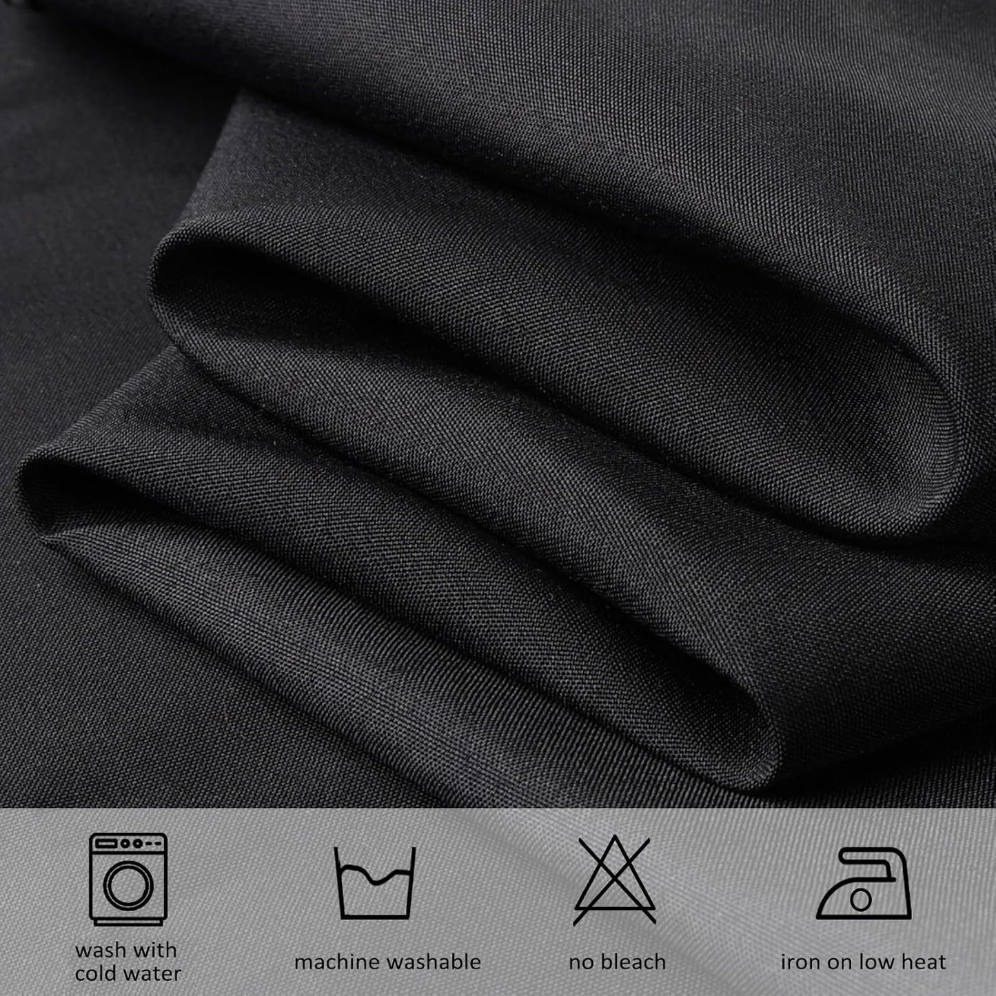 8 Pack Black Tablecloths 60x102 Inch Table Cloths for 6 Foot Rectangle Tables, Wrinkle Resistant Washable Rectangular Fabric Table Cover for Dining Wedding Banquet Camping Party