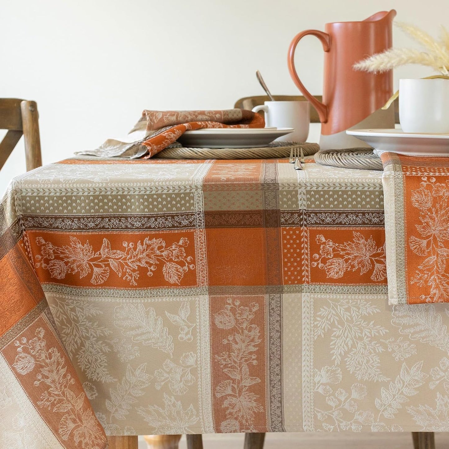 Benson Mills Heirloom Harvest Yarn Dyed Jacquard Fabric Table Cloth, Fall, Harvest and Thanksgiving Tablecloth (60" X 120" Rectangular, Heirloom Harvest)