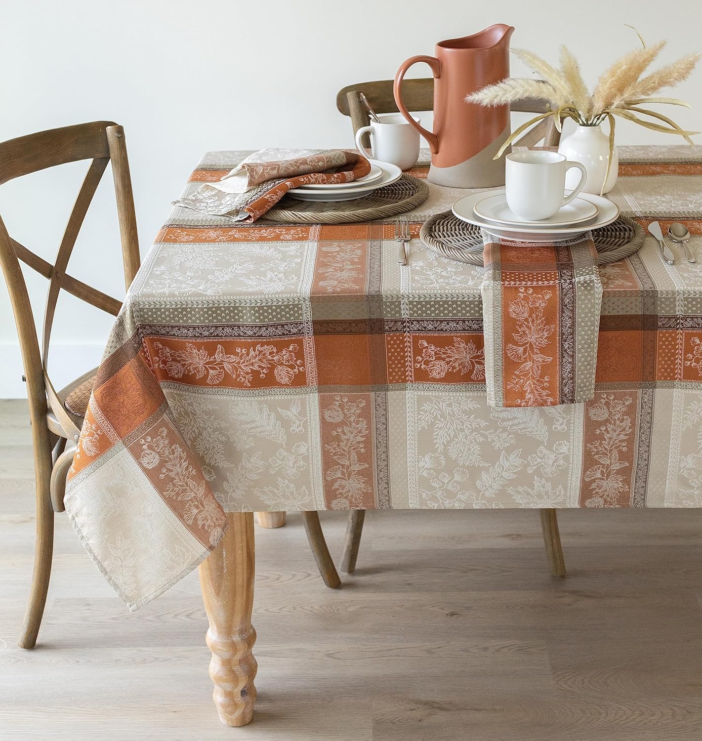 Benson Mills Heirloom Harvest Yarn Dyed Jacquard Fabric Table Cloth, Fall, Harvest and Thanksgiving Tablecloth (60" X 120" Rectangular, Heirloom Harvest)